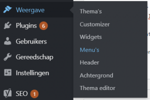 Menu item toevoegen weergave menu